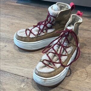 Coolway Brown and Cream Women's platform Boots